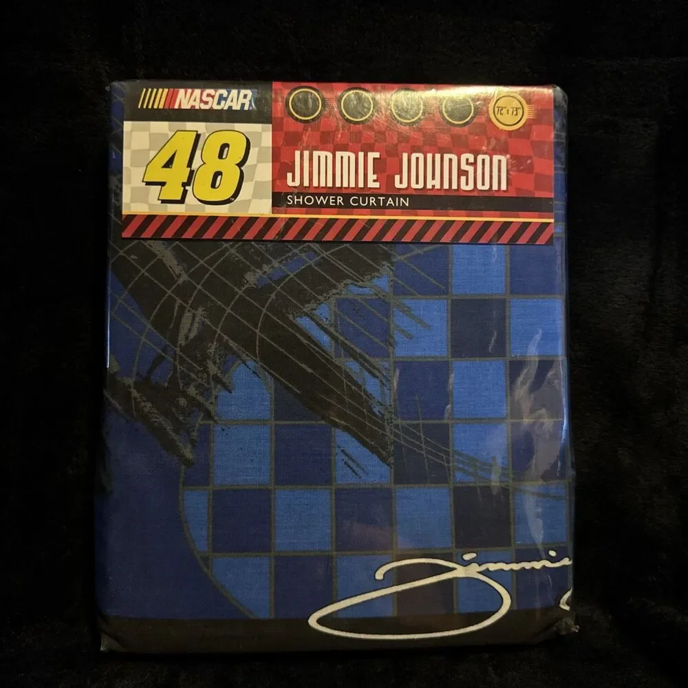 NASCAR Jimmie Johnson 48 Blue Fabric Shower Curtain 72” x 73”